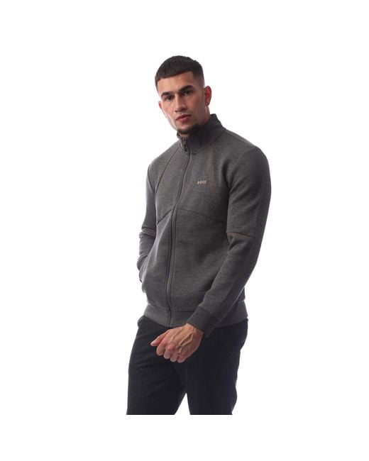 Boss Gray Solid Color Minimalist Hooded Jacket for men