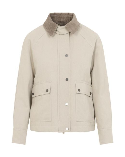 Brunello Cucinelli Natural Zipped Jacket