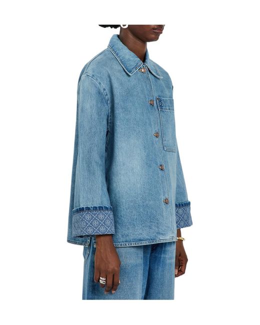 Tory Burch Blue Classic Denim Jacket