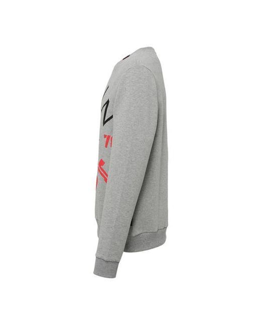 Philipp Plein Gray Round-Necked Logo Sweater