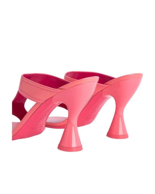 By Far Pink Cut-Out Heeled Slip-On Sandals