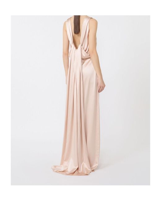 Max Mara White Draped Open-Back Maxi Dress
