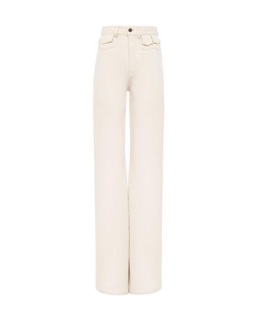 Chloé White Logo-Patch Jeans