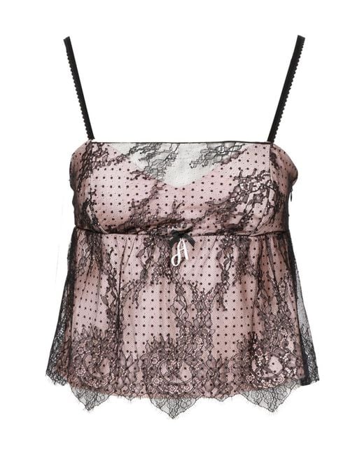 Aniye By Brown Lace Crop Top