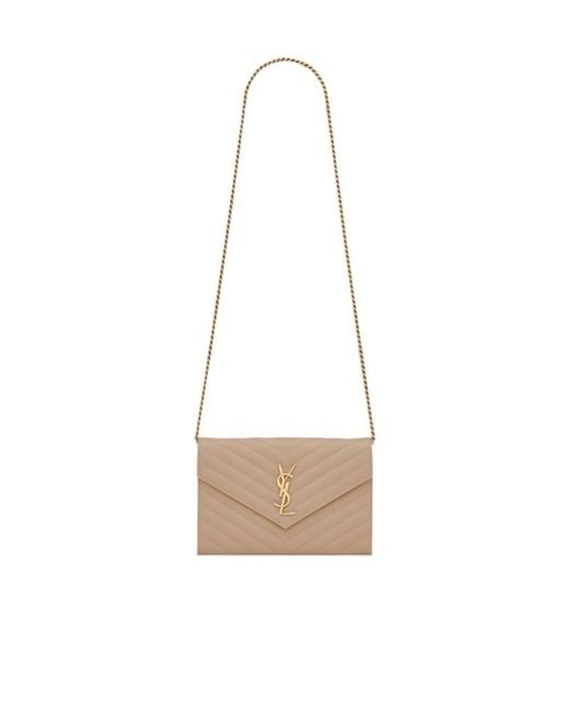 Saint Laurent White Classic Cassandre Chained Wallet