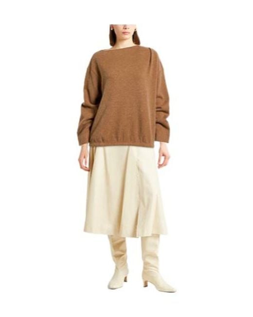 Max Mara Brown Solid Fleece Top