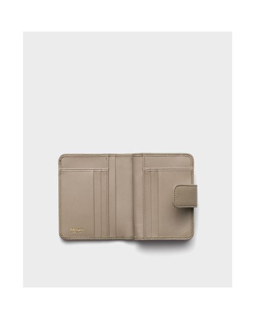 Prada Gray Small Leather Wallet