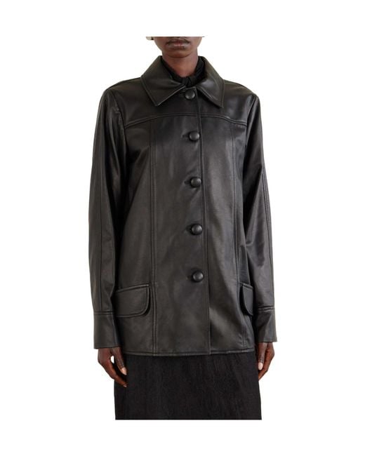 Anna Sui Black Paneled Leather Jacket