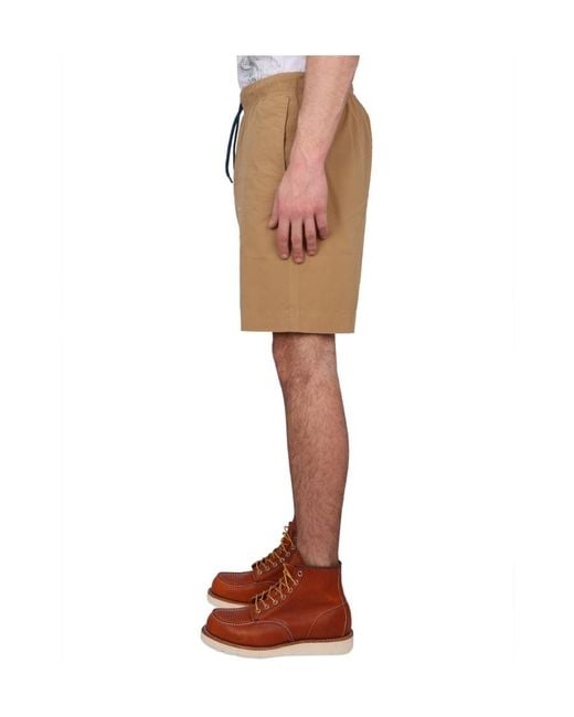Paul Smith Natural Ps Paul Smith Logo Patch Drawstring Deck Shorts for men
