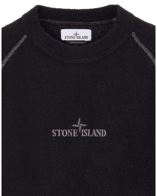Stone Island Black Logo-Embroidered Short-Sleeve Jumper for men