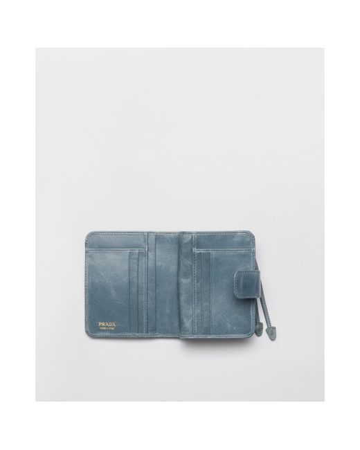 Prada Blue Small Leather Wallet