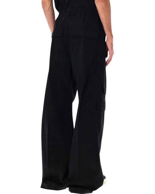 Rick Owens Black Drkshdw Double Cargo Jumbo Belas Cotton Pant for men