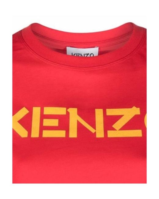 KENZO Red Logo-Print Cotton T-Shirt