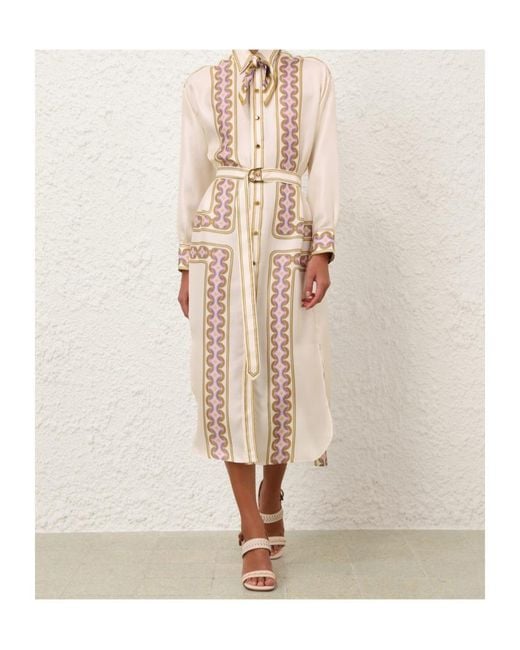 Zimmermann Natural Luna Retro Midi Dress