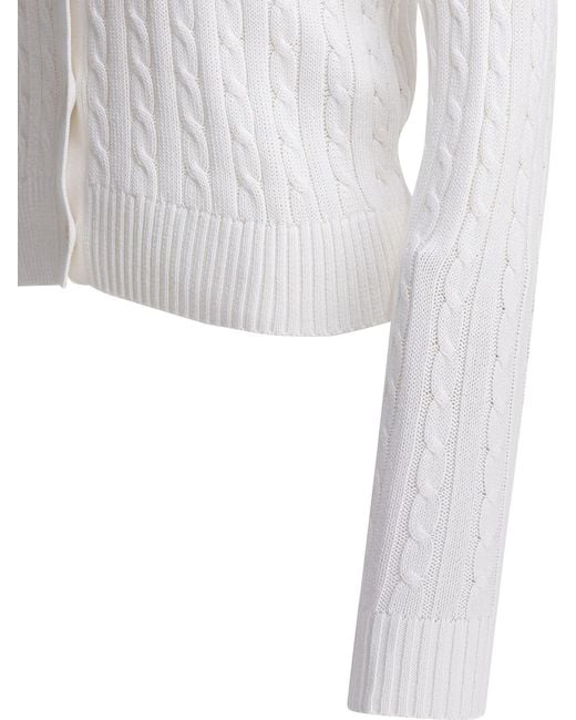 Polo Ralph Lauren White Pony Embroidered Cardigan