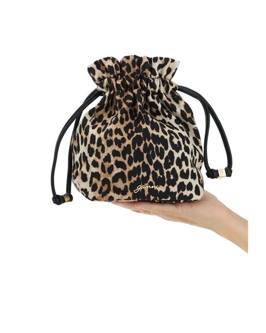 Ganni Black Printed Bou Bucket Pouch