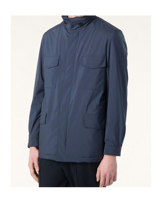Loro Piana Blue Traveller High-Neck Jacket for men