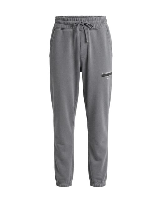 AllSaints Gray Logo Square-Pocket Joggers for men