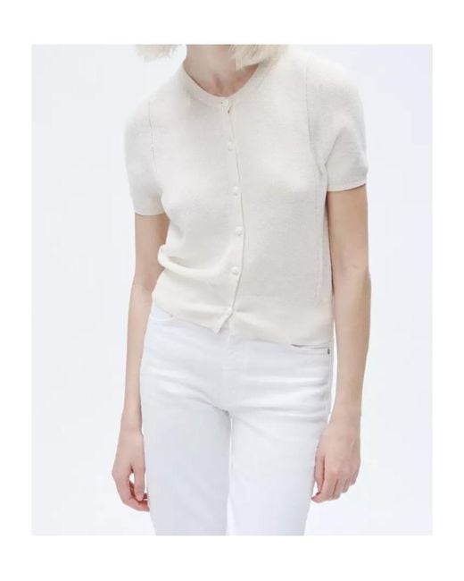 Rag & Bone White Short Sleeved Knit Cardigan