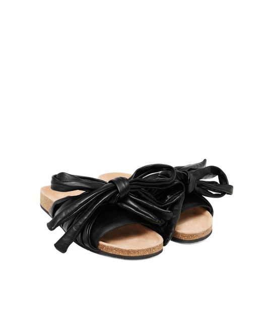 J.W. Anderson Black Jw Anderson Bow-Detailed Open-Toe Sandals