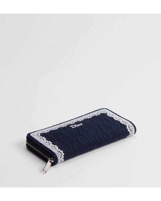 Dior Blue Oblique Voyageur Slim Wallet