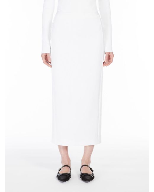 Max Mara White Jersey Midi Skirt