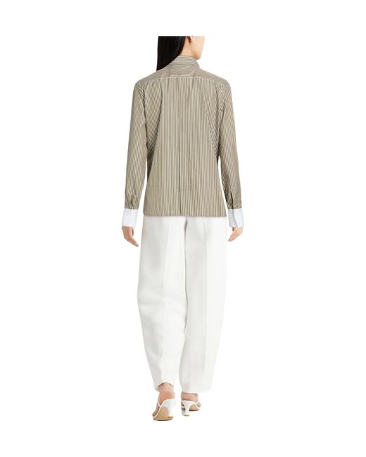 Brunello Cucinelli Gray Striped Shirts