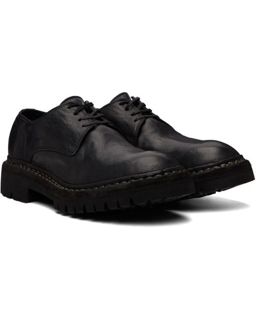 Guidi Black Lacing Closed Derby Shoes for men
