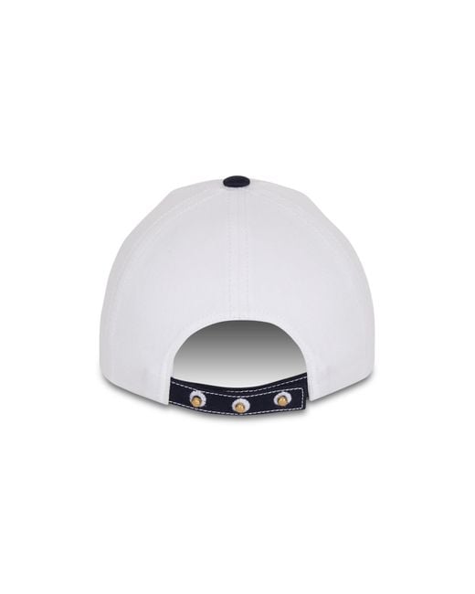 Balmain White Two-Tone Cotton Cap for men