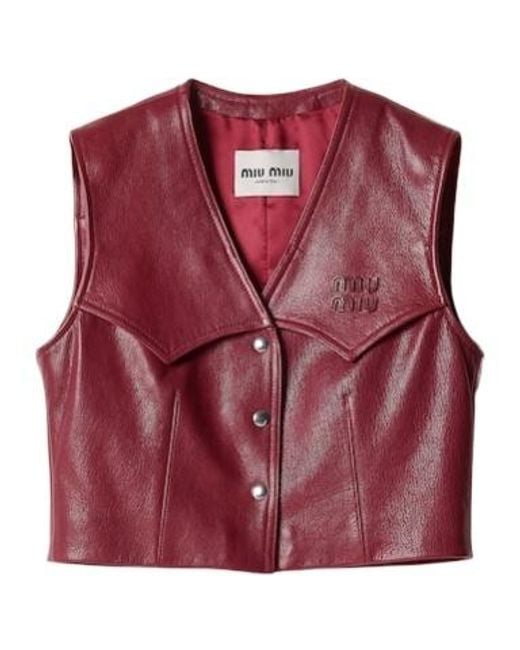 Miu Miu Red Leather Vest