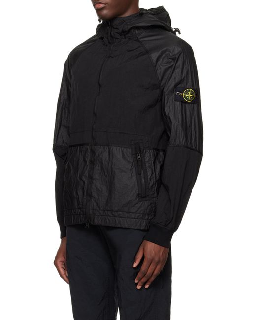 Stone Island Black Zip Up Hooded Jacket for men