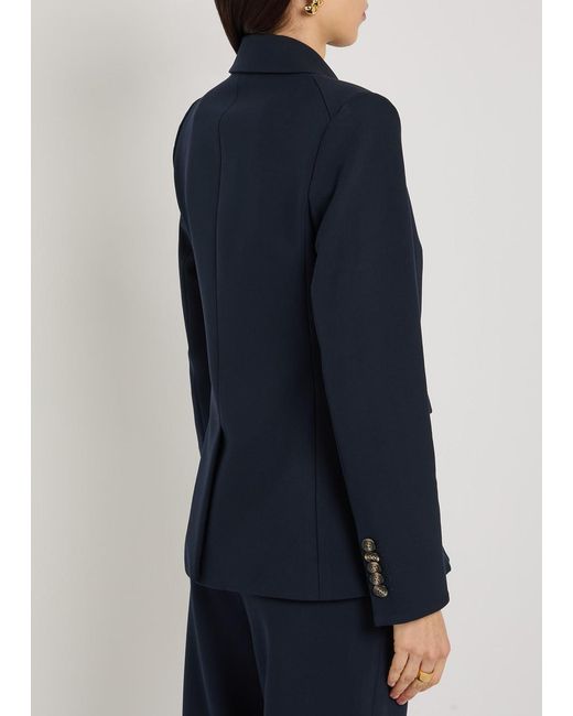 Veronica Beard Blue Miller Dickey Horn Crepe Blazer