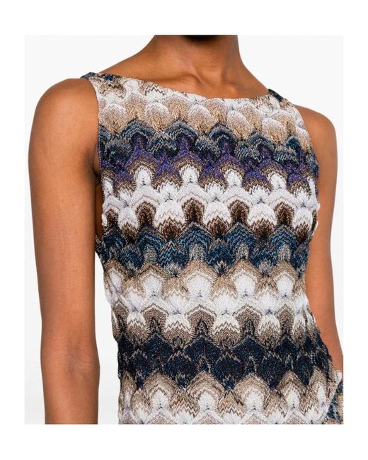 Missoni White Zigzag-Pattern Open-Back Maxi Dress