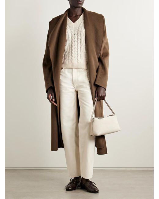 Theory White Cable-Knit Wool And Cashmere-Blend Sweater