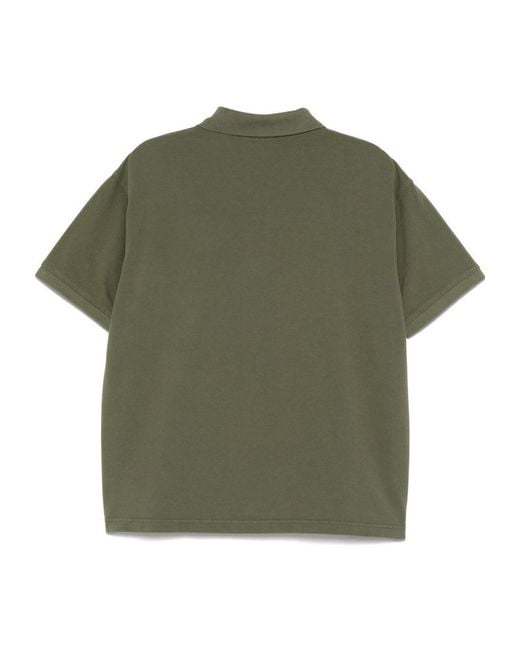 Stussy Green Stüssy Logo Embroidered Polo Shirt for men