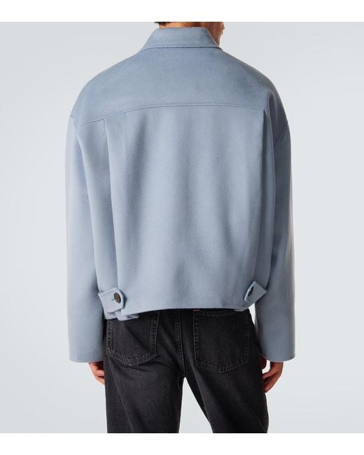 Acne Blue Wool And Cashmere Jacket for men