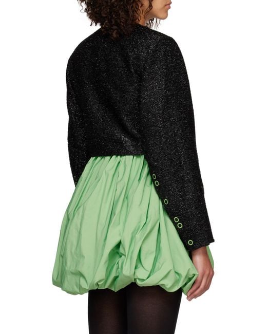 Ganni Black Button-Up Cropped Jacket