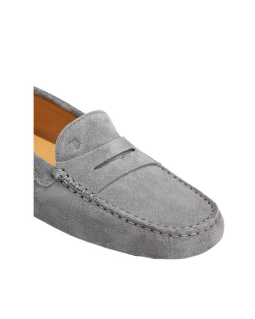 Tod's Gray Gommino Driving Loafers