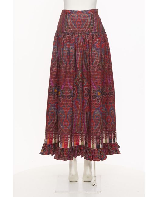 Valentino Red Floral Skirt