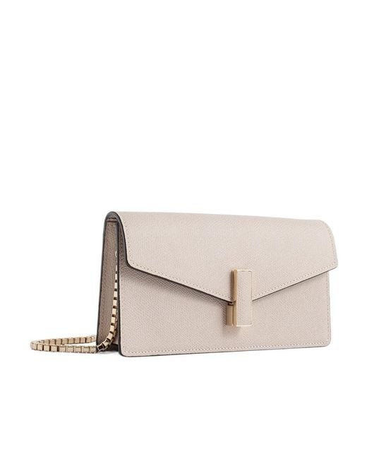 Valextra Gray Envelope Foldover-Top Clutch Bag