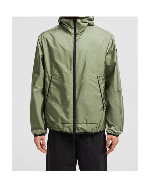 Moncler Green Granier Logo Patch Zip-Up Jacket for men