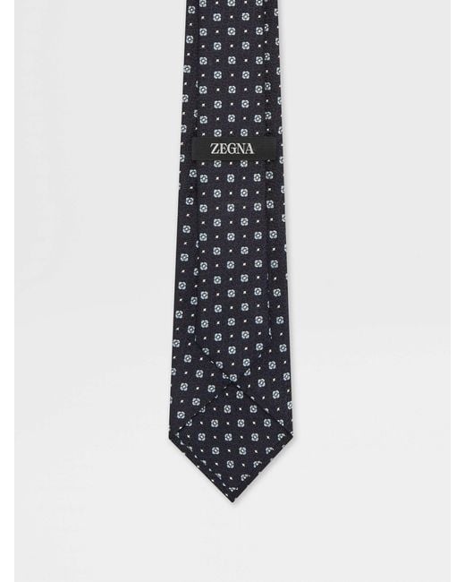 Zegna Blue Pattern Printed Tie for men