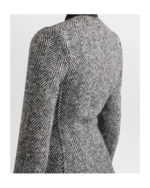 Dolce & Gabbana Black Herringbone-Pattern Jacket