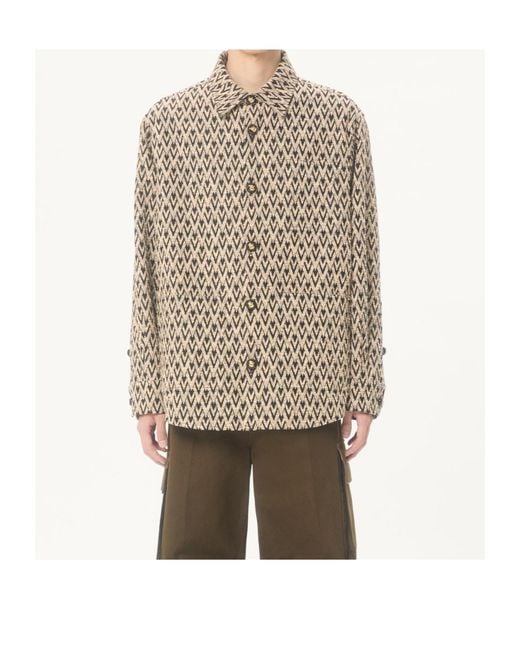 Valentino Brown Toute La V Jacquard Jacket for men