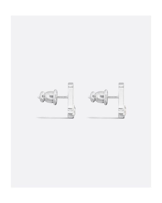 Dior White Sparkle Earrings for men