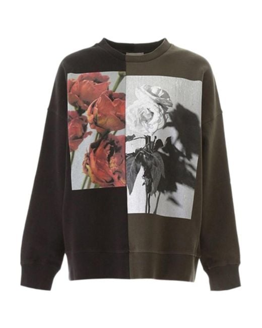 McQueen Black Rose Printed Casual Sweater