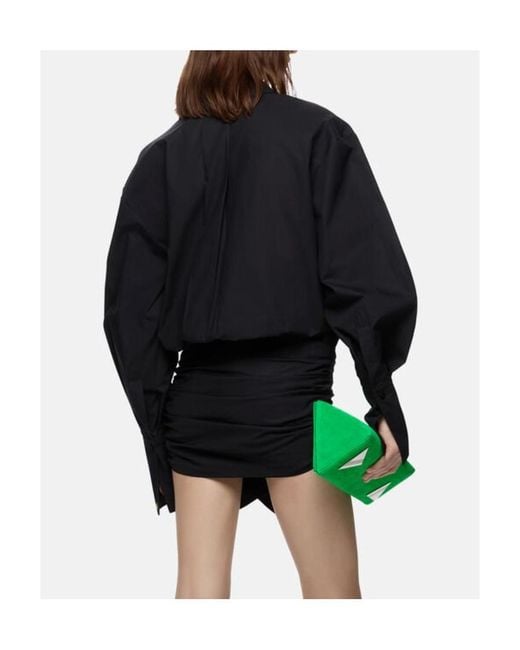 The Attico Blue The Long-Sleeved Mini Shirt Dress