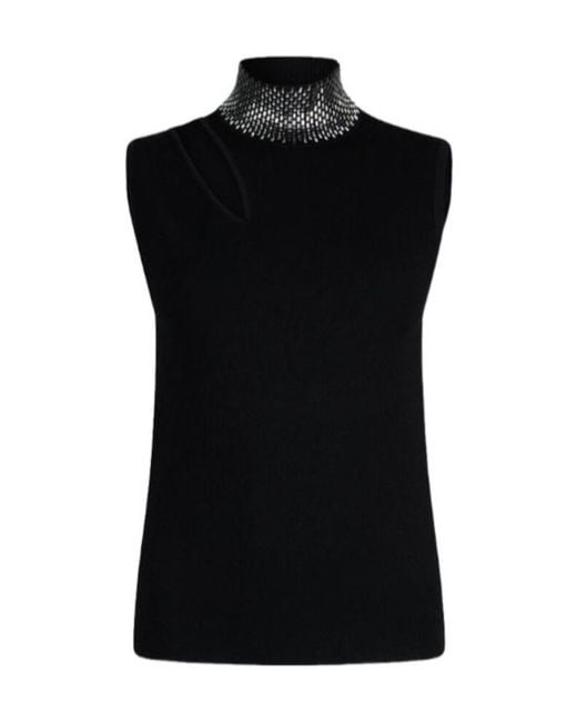 Liu Jo Black Embellished Halterneck Top