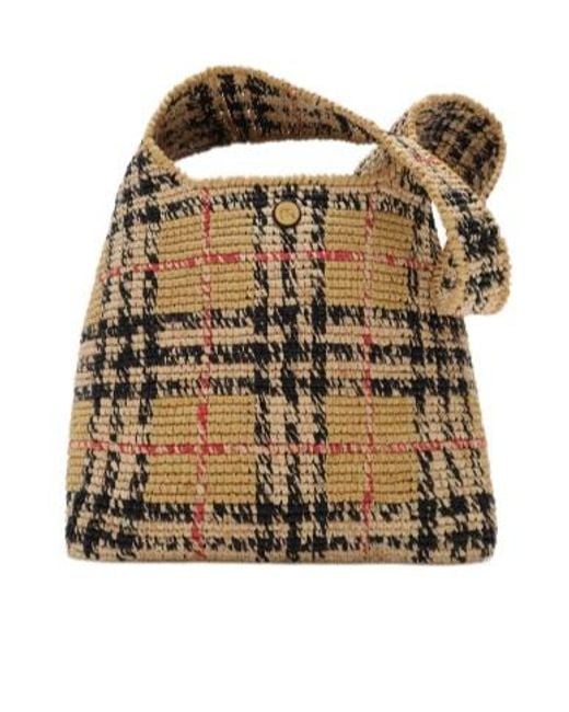 Burberry Brown Margate Checked Shoulder Bag