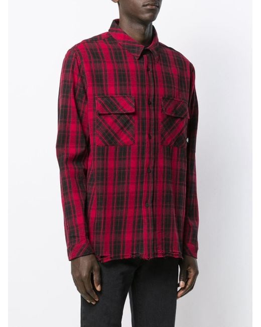 Marcelo Burlon Red Check Print Shirt for men